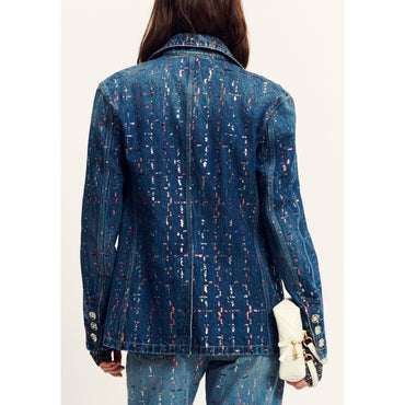 Glittered Denim Jacket - Blue