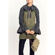 Fantasy Tweed Dress - Green/Ecru/Burg/Brown