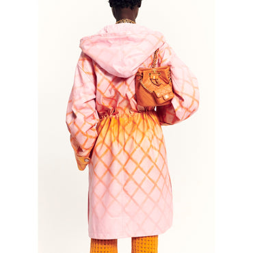 Printed Lambskin Coat - Pink/Orange
