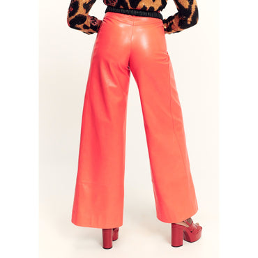 Calfskin Pants - Coral