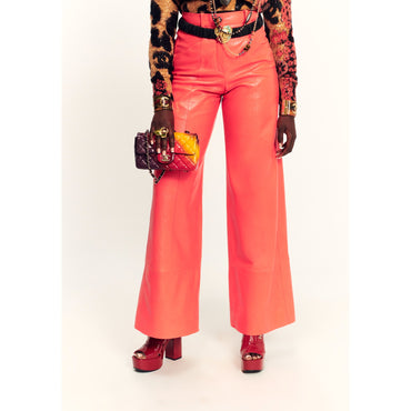 Calfskin Pants - Coral