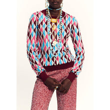 Wool/Cotton Pullover - White/Pink/Blue