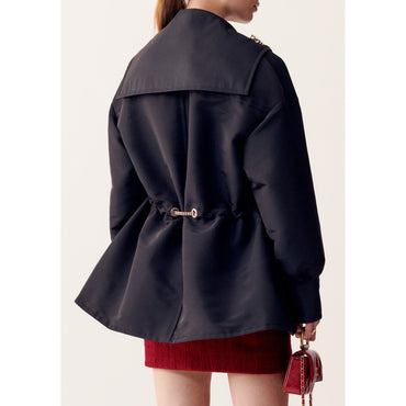 Silk Faille Parka - Black