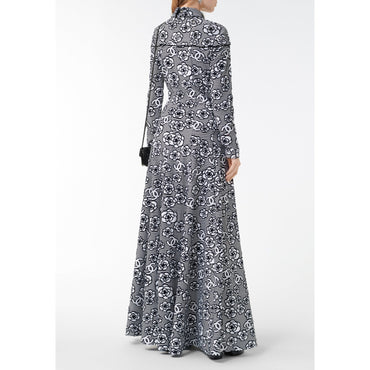 Cotton Velvet Jersey Dress - White/Black