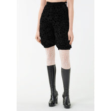 Figured Velvet Bermudas - Black/Silver