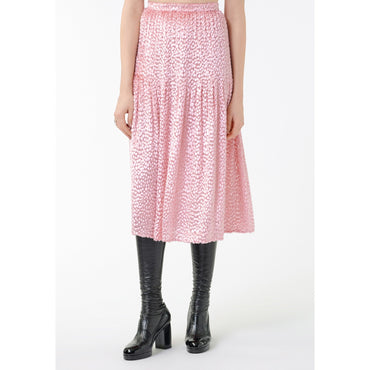 Velvet Muslin Skirt - Pink