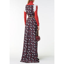 Printed Crepe De Chine Dress - Black/Red/White