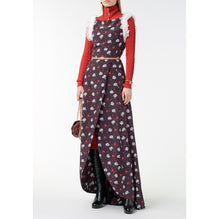 Printed Crepe De Chine Dress - Black/Red/White