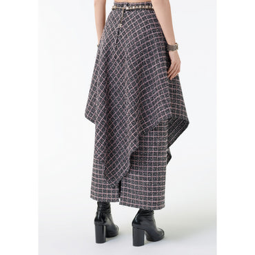 Fantasy Wool Tweed Skirt - Black/Pink/White/Gold