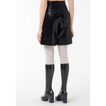 Shiny Calfskin Bermudas - Black