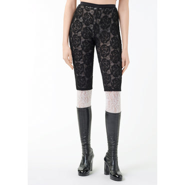 Embroidered Silk Crepe Shorts - Black