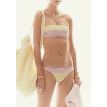 Stretch Jersey Swimming Top - Yellow/Pink