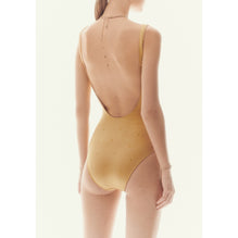 Stretch Jersey 1 Piece Swimming Suit - Golden