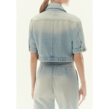 Irid Wsh Denim Jacket - Blue/Silvery