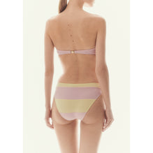 Stretch Jersey 1 Piece Swimming Suit - Yellow/Pink
