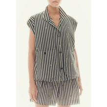 Coated Canvas Vest - White/Black