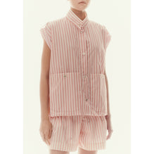 Coated Canvas Vest - Pink/White