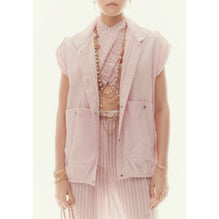 Coated Canvas Vest - Pink