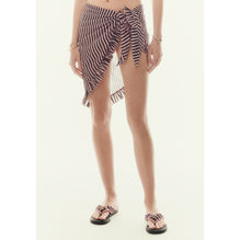 Cotton Voile Pareo - Black/Coral