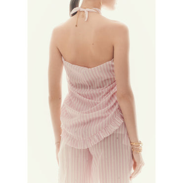 Cotton Voile Pareo -  Pink/White
