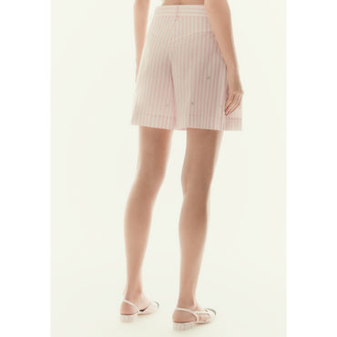 Stretch Cotton Shorts -  Pink/White