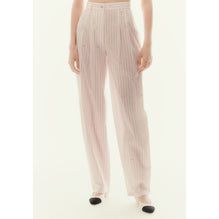 Stretch Cotton Pants -  Pink/White