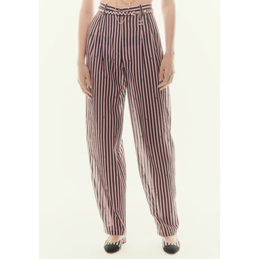 Cotton Voile Pants - Black/Coral