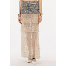 Embroidered Jacq Denim Skirt - Black/Ecru/Yel/Pink/Blue