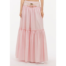 Striped Cotton Jacquard Skirt - Pink/White