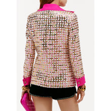 Embroidered Cotton Tweed Jacket - White/Gold