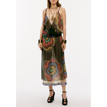 Printed Silk Muslin Dress - Black/Yel/Green/Red/Blue