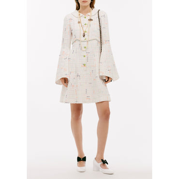 Fantasy Glittered Tweed Dress - Wh/Ora/Grn/Blu/Pin