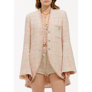 Fantasy Cotton Tweed Jacket - L Pin/Grn/Ora/Pur