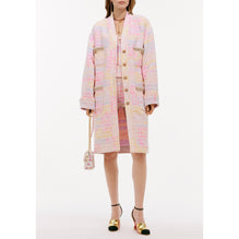 Jacquard Cotton Tweed Coat - Pin/Yel/Ecru/Blue