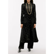 Devore Satin Coat - Black