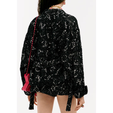 Glittered Jacquard Tweed Jacket - Black/Silver