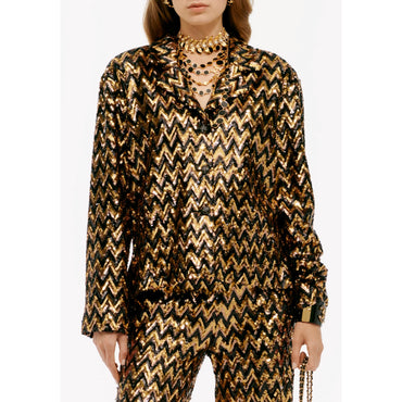 Tulle/Sequins Jacket - Gold/Aged Gold/Black