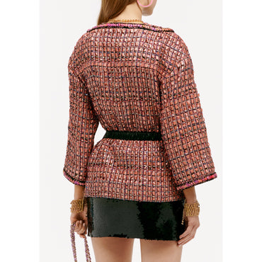 Iridescent Fantasy Tweed Jacket - Pink/Blue/Bck/Gold/Silver