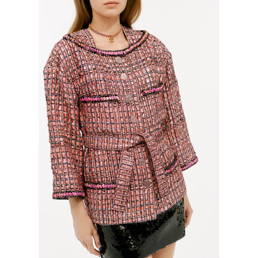 Iridescent Fantasy Tweed Jacket - Pink/Blue/Bck/Gold/Silver
