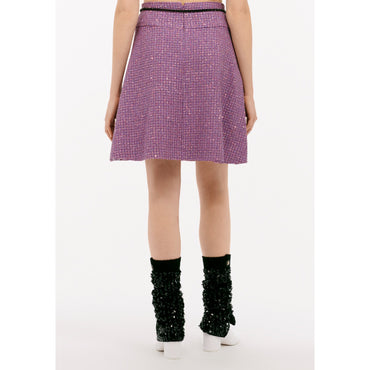 Iri Glittered Tweed Skirt - Purp/Silvr/L Purp