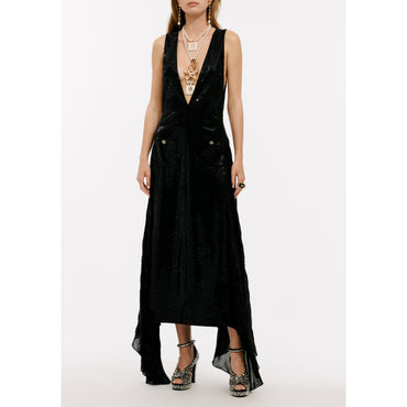Strass Jersey Dress - Black