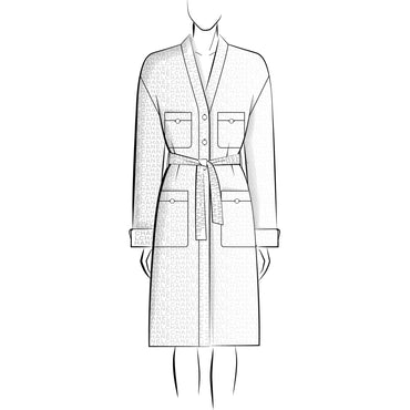 Jacquard Cotton Tweed Coat - Pin/Yel/Ecru/Blue