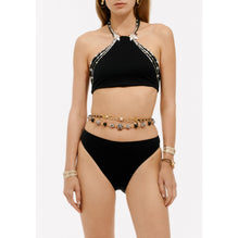Stretch Jersey Swimming Top - Black/Silvery