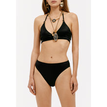 Iridescent Stretch Jersey Swimming Top - Black