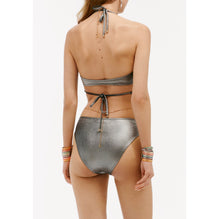Iridescent Stretch Jersey Swimming Top - Silvery