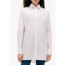 Cotton Poplin Jacquard Blouse - White