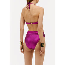 Iridescent Stretch Jersey Swimming Top - Fuchsia