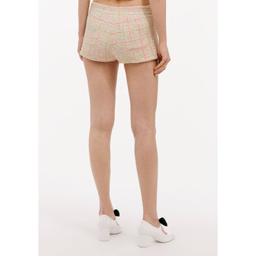Fantasy Cotton Tweed Shorts - L Pin/Grn/Ora/Pur