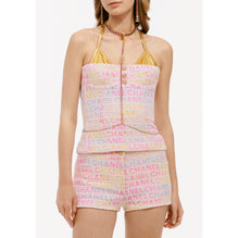 Jacquard Cotton Tweed Top - Pin/Yel/Ecru/Blue