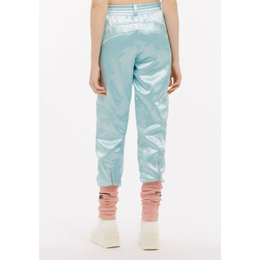 Stretch Satin Pants -  Blue